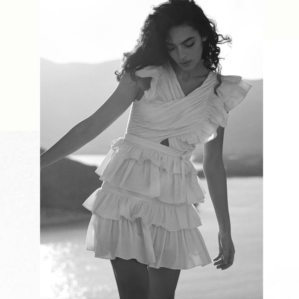 Anthropologie x Love The Label Ruffled Halter Mini Dress - Picture 4 of 6